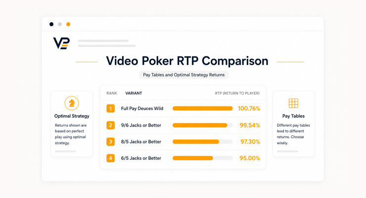 Video poker rtp comparison